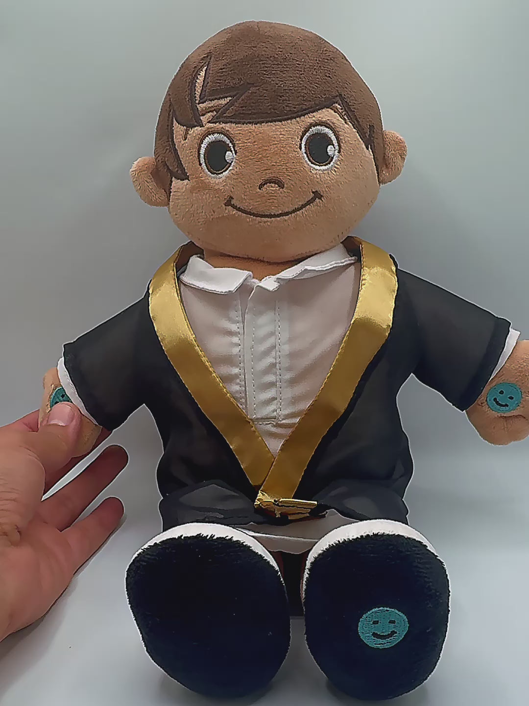 Khaled Muslim Doll wearing traditional clothing. Explaining bismillah and how to pronounce it. Halal gift, islamic educational toy